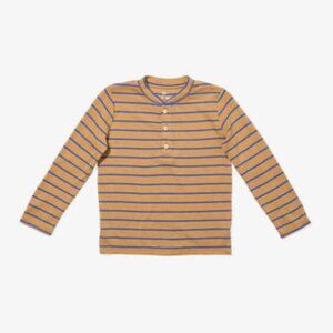 Oso & Me Henley T-Shirt - Camel Fine Stripe (3Y)
